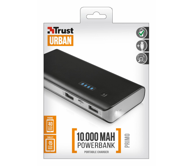 Trust PowerBank TRUST 10000 mAh Czarny Primo - 1402483 - zdjęcie 5